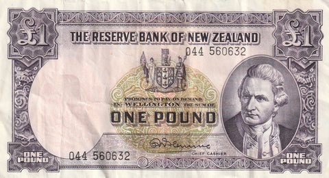 NZ FLEMING 1 POUND BANKNOTE ND(1956-67) P.159c VERY FINE