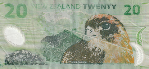 NZ BOLLARD ERROR(?) 20 DOLLARS BANKNOTE ND(2004-08) P.187b FINE