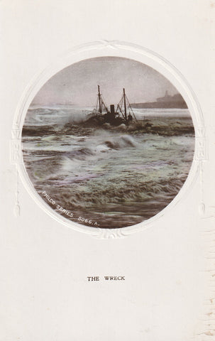 GB SHIPPING THE SHIP WRECK REAL PHOTO POSTCARD