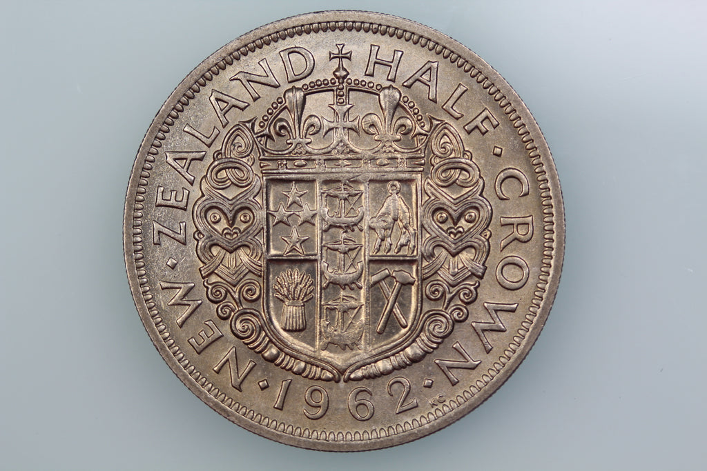 NZ HALFCROWN COIN 1962 KM 29.2 UNCIRCULATED