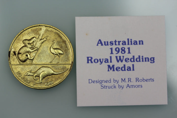 AUSTRALIA 1981 ROYAL WEDDING PRINCE WALES & PRINCESS DIANA MEDAL