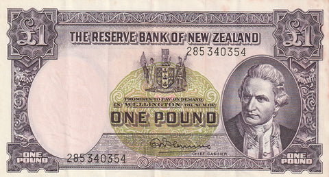 NZ FLEMING 1 POUND BANKNOTE ND(1956-67) P.159d EXTREMELY FINE