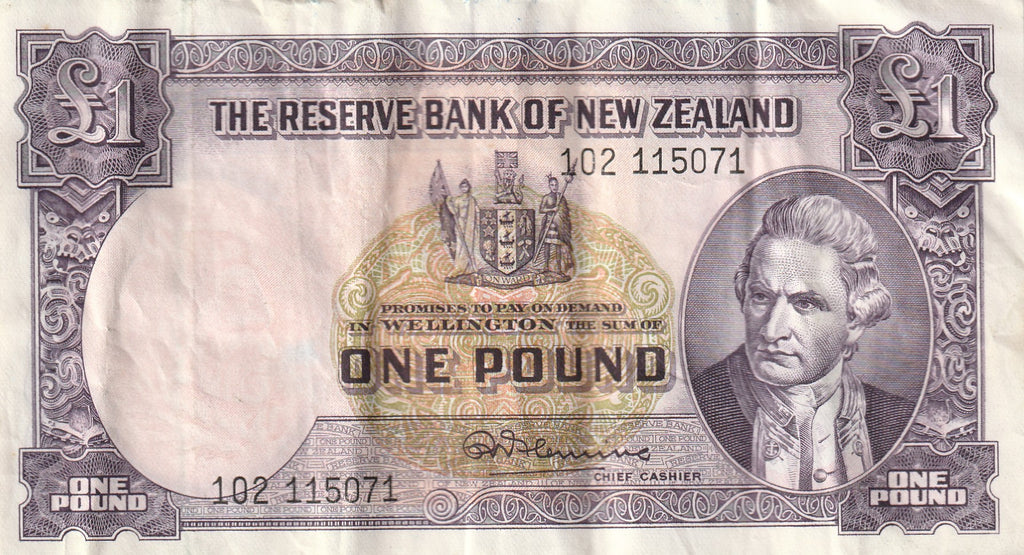 NZ FLEMING 1 POUND BANKNOTE ND(1956-67) P.159c Almost VERY FINE