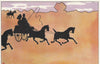 SILHOUETTES SURREY WITH HORSES POSTCARD