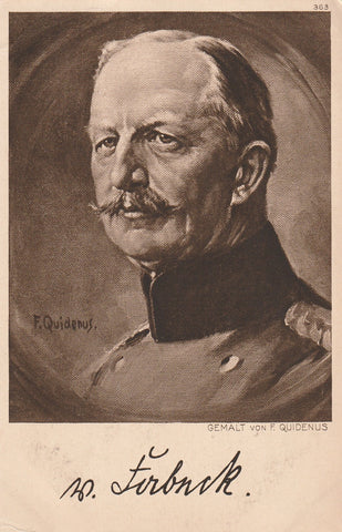 MILITARY WWI GERMAN GENERAL? ARTIST VON F QUIDENUS POSTCARD