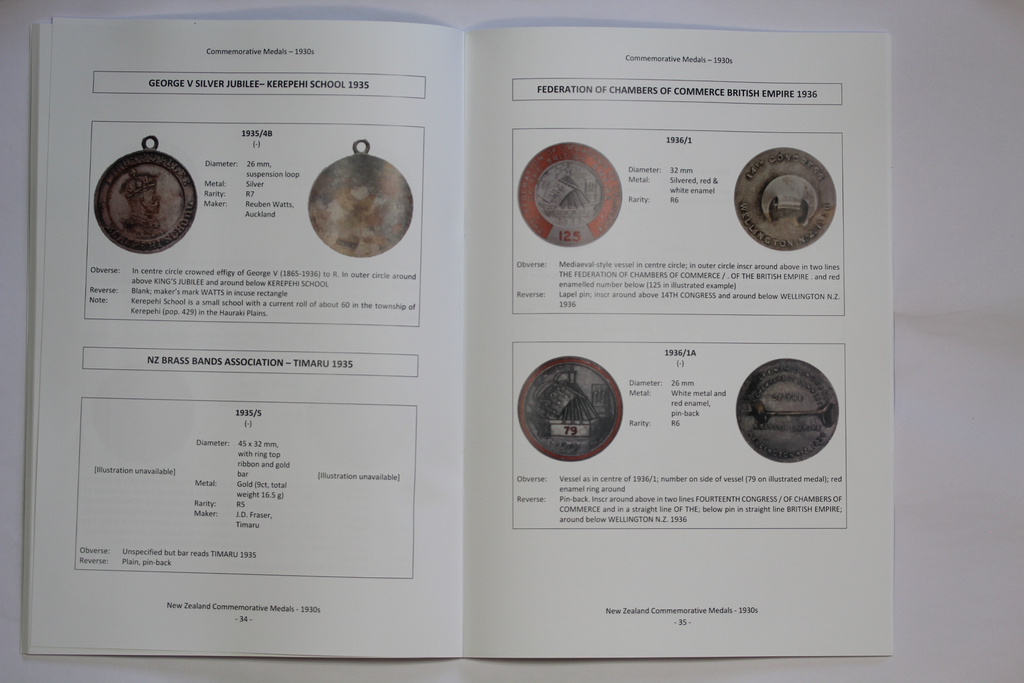 CATALOGUE NZ COMMEMORATIVE MEDALS 1930s John Bertrand Collectables