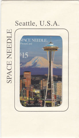 USA SEATTLE SPACE NEEDLE $15 PHONECARD IN ENVELOPE