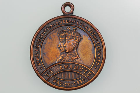 NZ KGVI CORONATION TE AWAMUTU MEDALET 1937 M1937/2C.1 aUNC