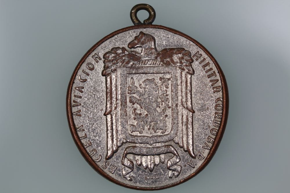 ARGENTINA MILITARY AVIATION SCHOOL MEDAL SILVERED BRONZE