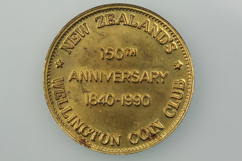 NZ WELLINGTON CLUB SESQUI MEDAL 1990 MP1990/1 EXTREMELY FINE