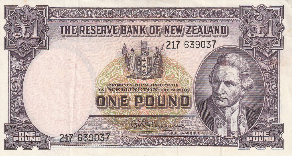 NZ FLEMING 1 POUND BANKNOTE ND(1956-67) P.159d EXTREMELY FINE