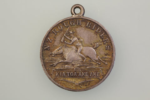 NZ ROUGH RIDERS MEDALET COIN 1900 M.1900/15 EXTREMELY FINE
