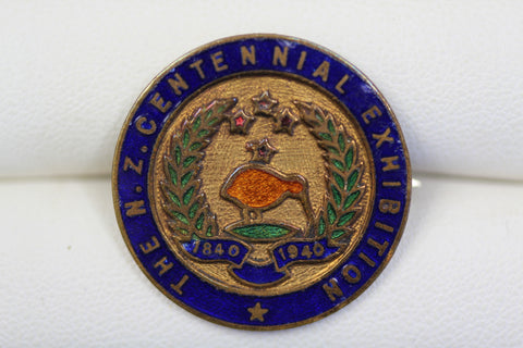 NZ CENTENNIAL EXHIBITION BADGE 1940 M.1940/EXH/2 VERY FINE