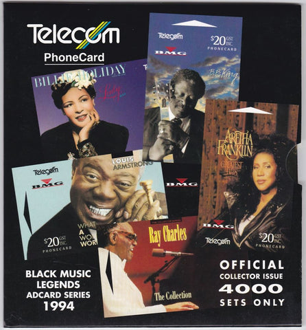 1994 BLACK MUSIC LEGENDS ADCARD TELECOM PHONECARDS