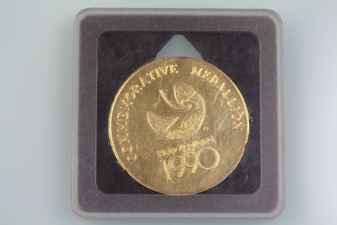 MP1990/GIL/6A 1990 CELEBRATIONS GILLAM MEDAL GILT CASED