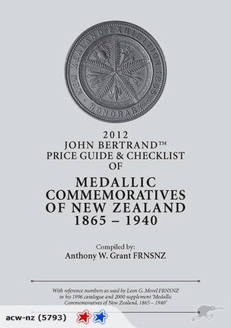 PRICE GUIDE MEDALLIC COMMEMORATIVES NZ 1865-1940