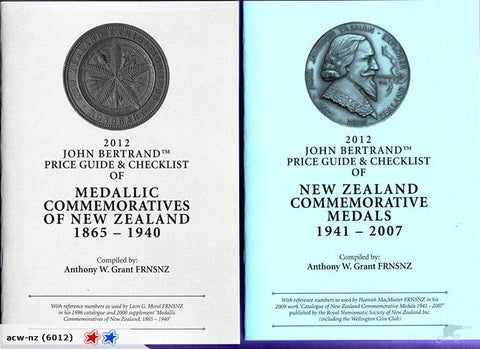 PRICE GUIDES (2) NZ COMMEMORATIVE MEDALS 1865-2007