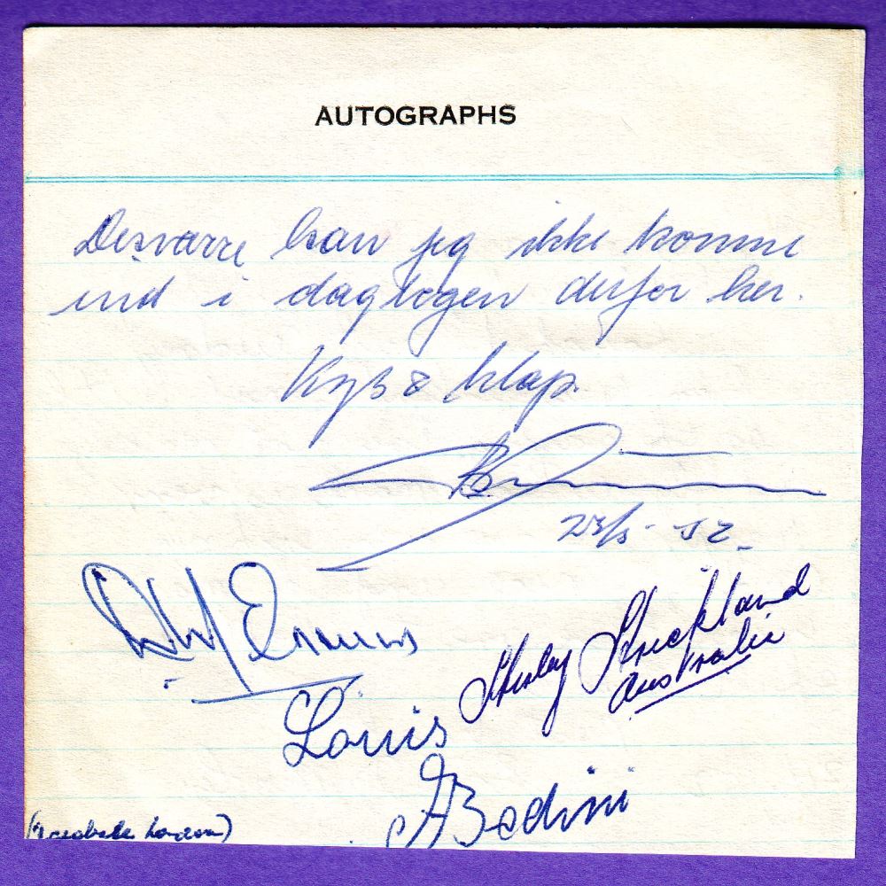 ERIC MORLEY MECCA MISS WORLD FOUNDER AUTOGRAPH