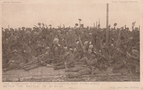 MILITARY WWI THE FIGHTING FIFTH NORTHUMBERLAND FUSILIERS POSTCARD