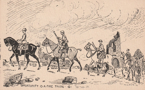 MILITARY COMIC WWI OPPORTUNITY IS A FINE THING CRETE ARTIST SIGNED POSTCARD