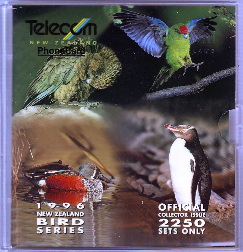 BIRDS NEW ZEALAND TELECOM SET 4 PHONECARDS 1996