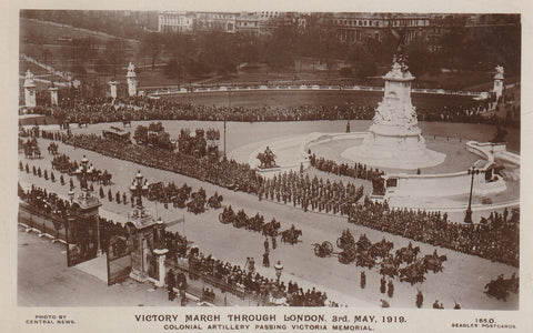 GB WWI VICTORY MARCH LONDON 1919 REAL PHOTO POSTCARD