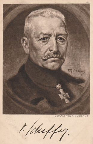 MILITARY WWI GERMAN GENERAL? ARTIST VON F QUIDENUS POSTCARD