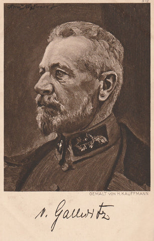 MILITARY WWI GERMAN GENERAL VON GALLWITZ ARTIST VON H KAUFFMAN POSTCARD