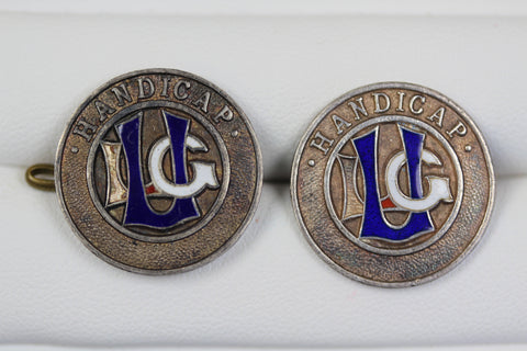 SILVER LADIES GOLF UNION HANDICAP BADGE AND BUTTON (NZ?)