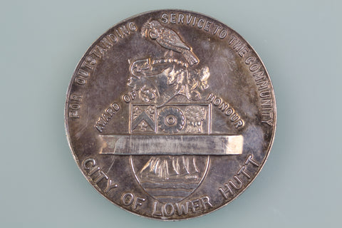 NZ CITY OF LOWER HUTT CIVIC AWARD SILVER MEDAL