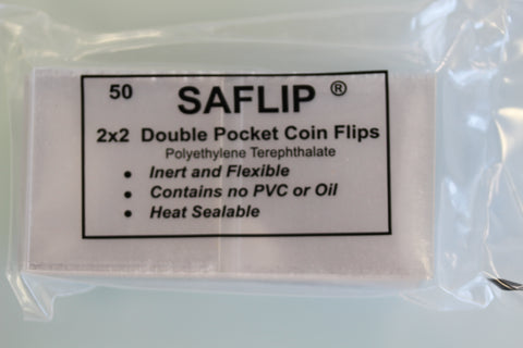 SAFLIP 2" x 2" COIN HOLDERS MUSEUM QUALITY x 50