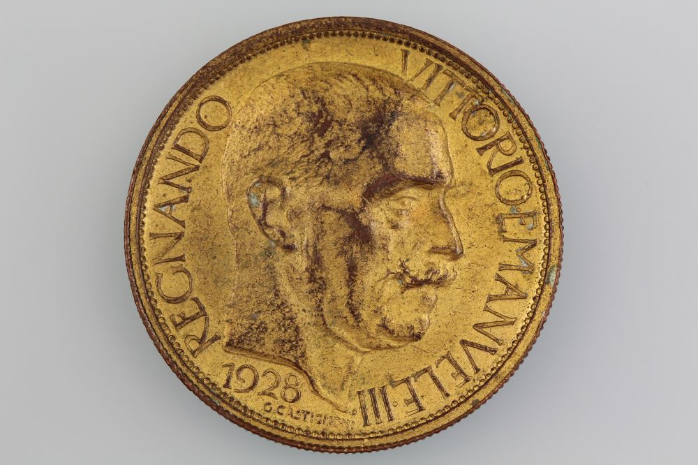 ITALY 1928 BENITO MUSSOLINI & VICTOR EMANUELLE III MEDAL